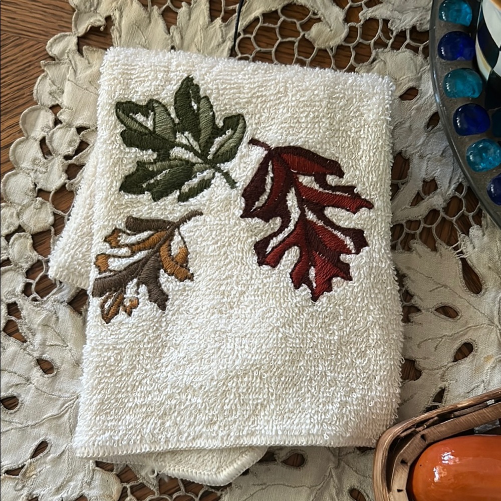 Fall Leaves Decorative Washcloth